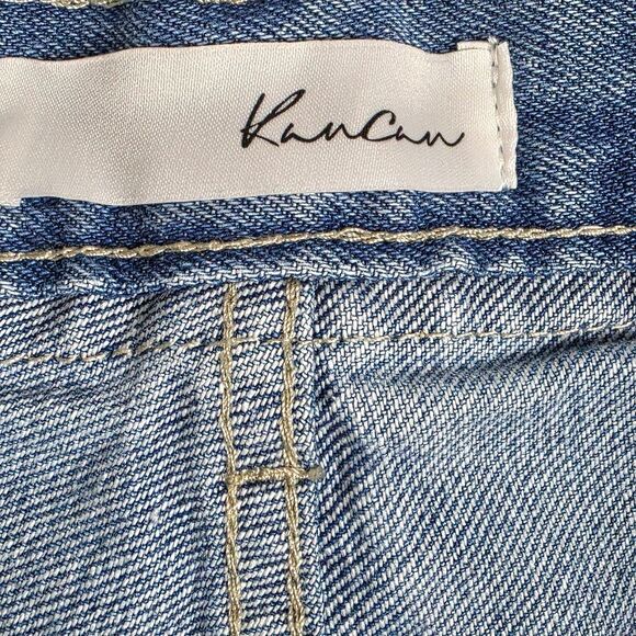 KanCan High Rise Distressed Mom Jeans 13/30 Button Fly - Picture 8 of 12